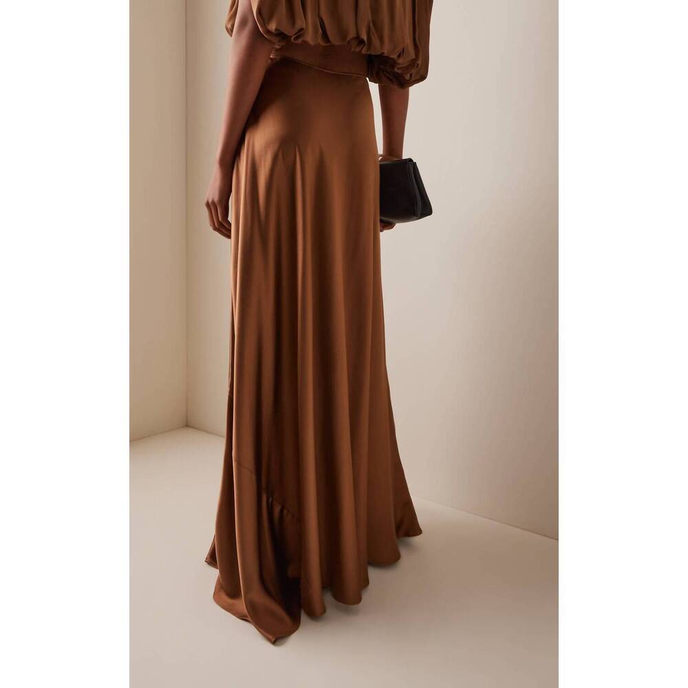 NEW HEIRLOME antonia satin maxi skirt in sepia - Picture 2 of 3